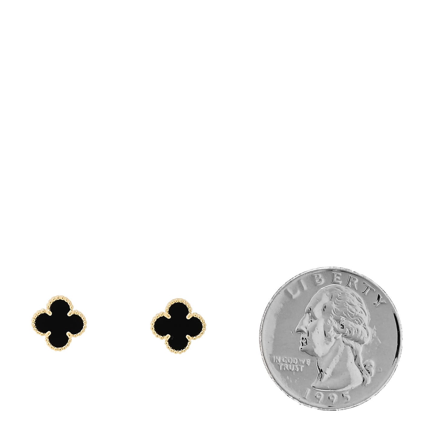 18K Yellow Gold Black Onyx Sweet Alhambra Earrings