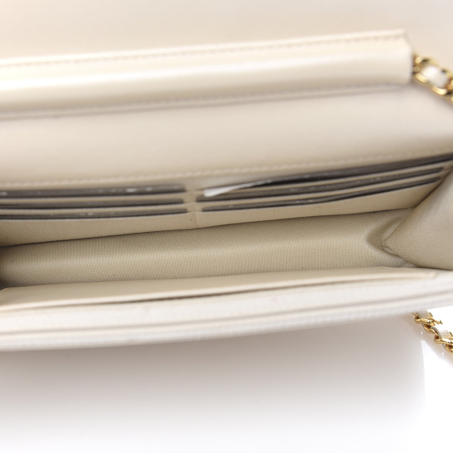 Chanel Pearly Lambskin Quilted Wallet On Chain WOC Light Beige 5 of 11
