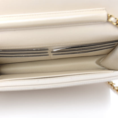 Chanel Pearly Lambskin Quilted Wallet On Chain WOC Light Beige 5 of 11