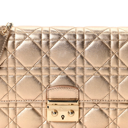Christian Dior Metallic Lambskin Cannage Miss Dior Promenade Pouch Gold 8 of 10