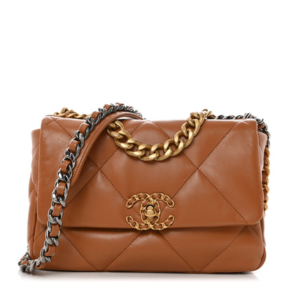 Chanel Lambskin Quilted Medium Chanel 19 Flap Brown 1 of 10