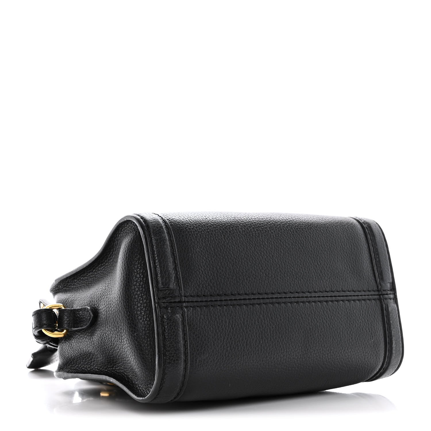 Alexander McQueen Pebbled Calfskin Mini Skull Padlock Zip Around Tote Black 4 of 15