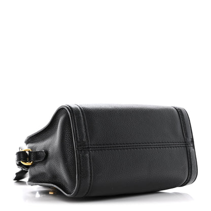 Alexander McQueen Pebbled Calfskin Mini Skull Padlock Zip Around Tote Black 4 of 15