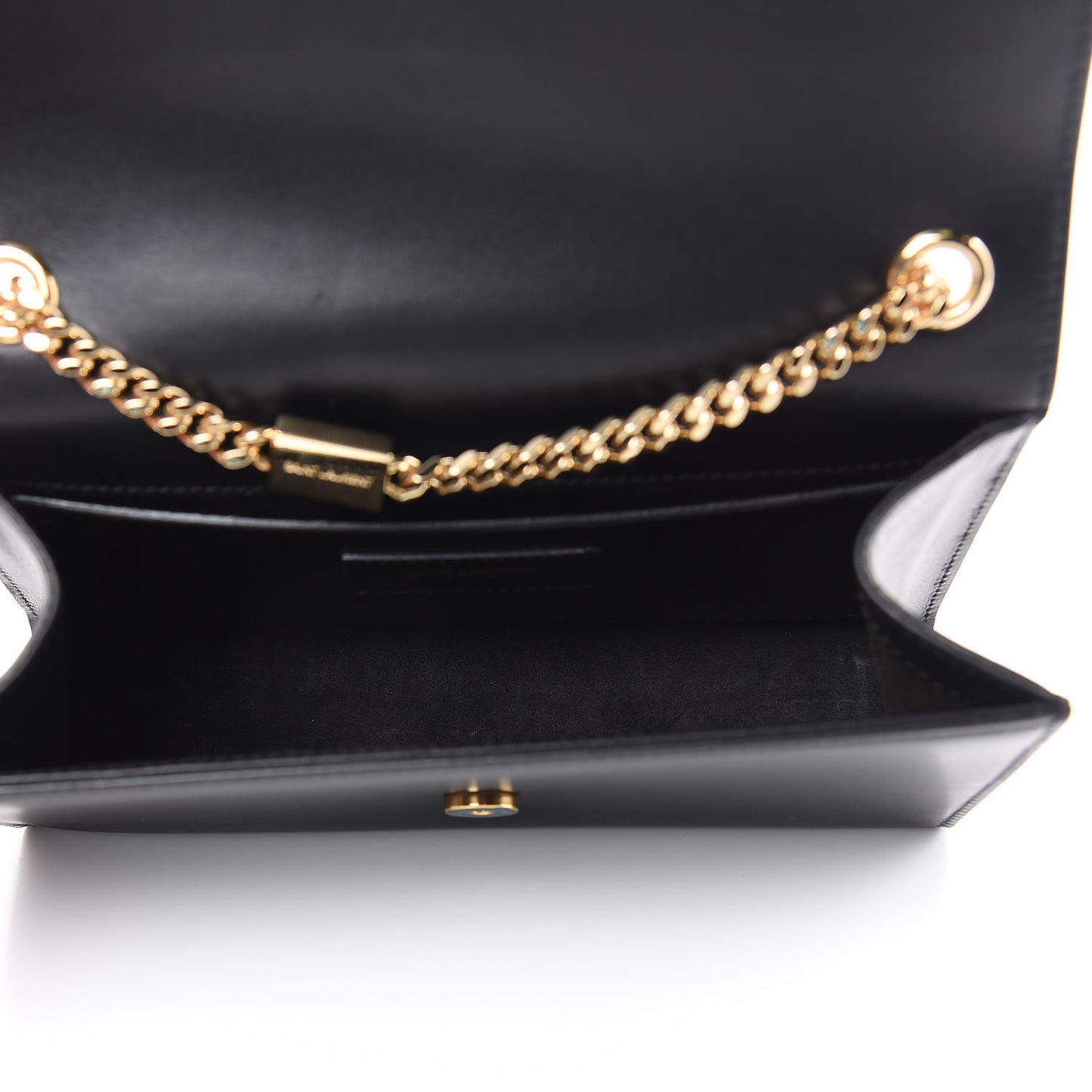 Smooth Calfskin Small Deconstructed Monogram Kate Satchel Black