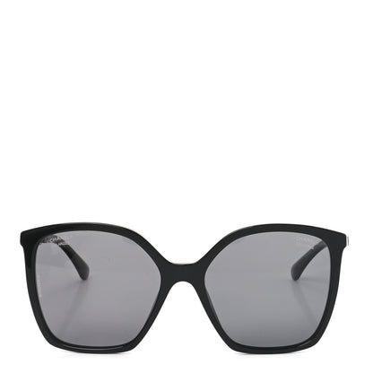 Chanel Acetate Calfskin Square Sunglasses 5546-Q Black 2 of 7