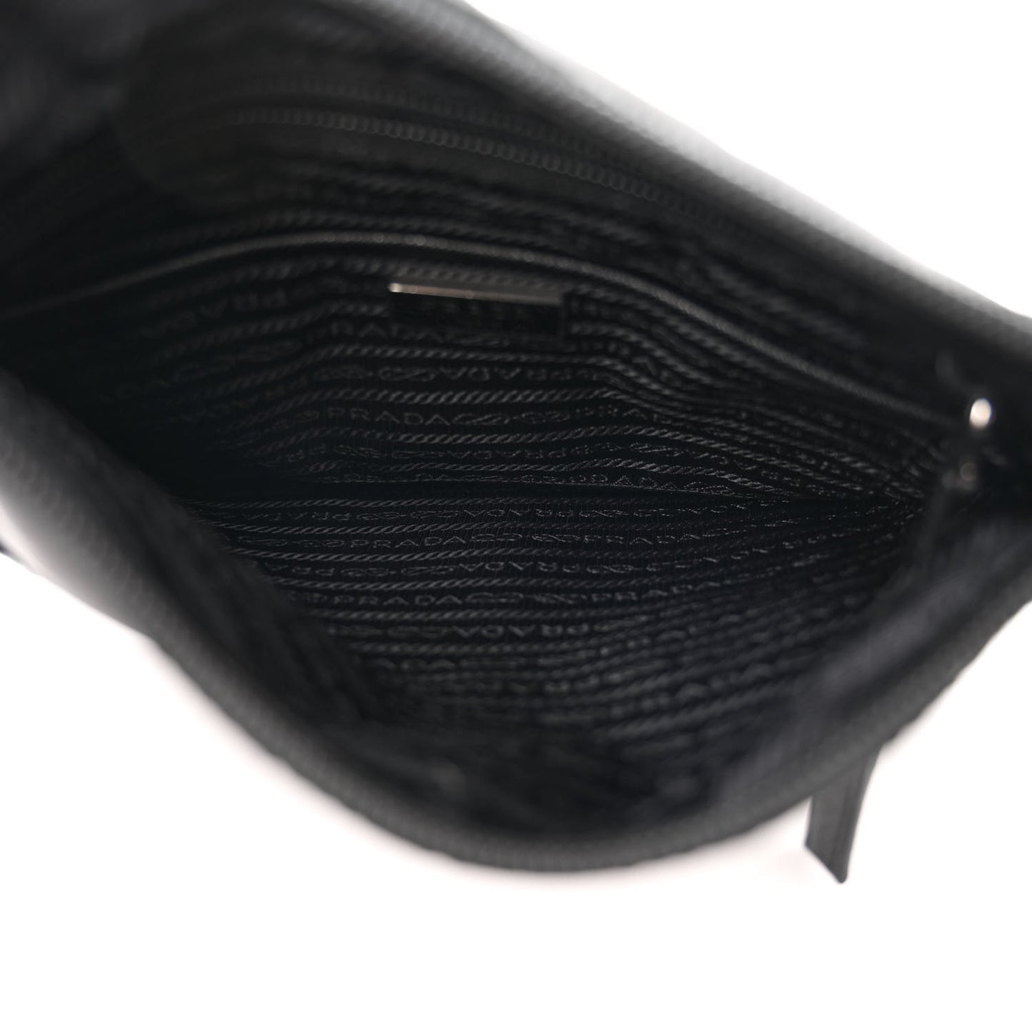 Tessuto Nylon Saffiano Flat Messenger Bag Black