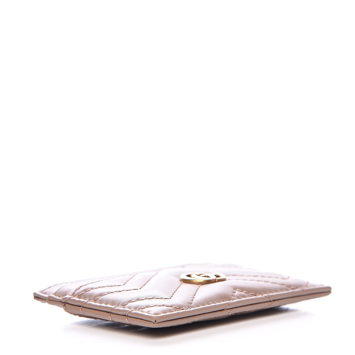 Calfskin Matelasse GG Marmont Card Holder Porcelain Rose