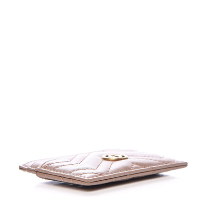 Gucci Calfskin Matelasse GG Marmont Card Holder Porcelain Rose 4 of 6