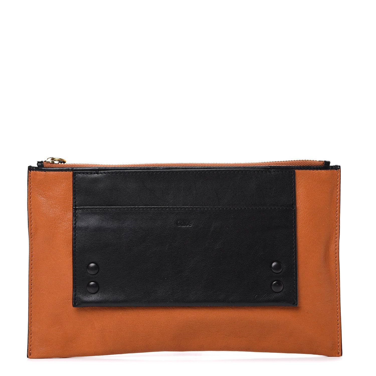 Chloe Calfskin Goatskin Bi-Color Alice Clutch Marron Glace 1 of 9