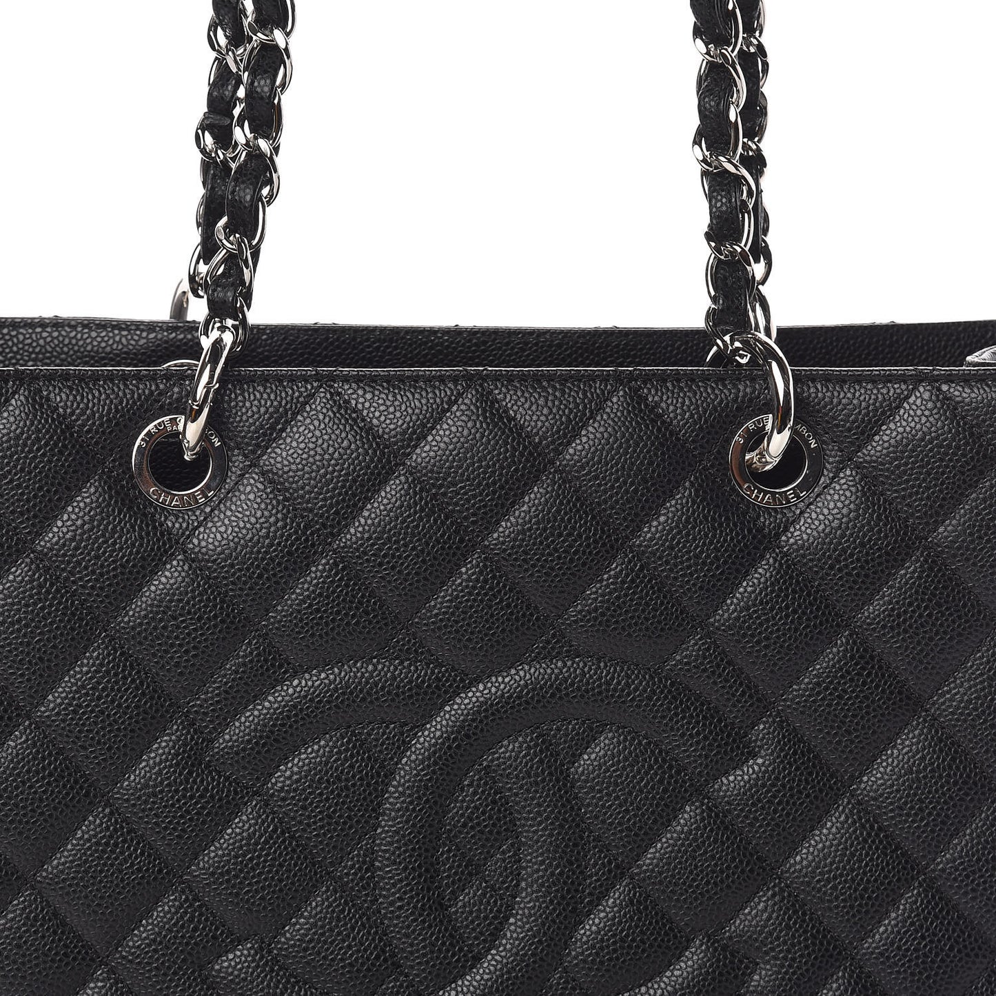 Caviar Quilted Grand Shopping Tote GST Black