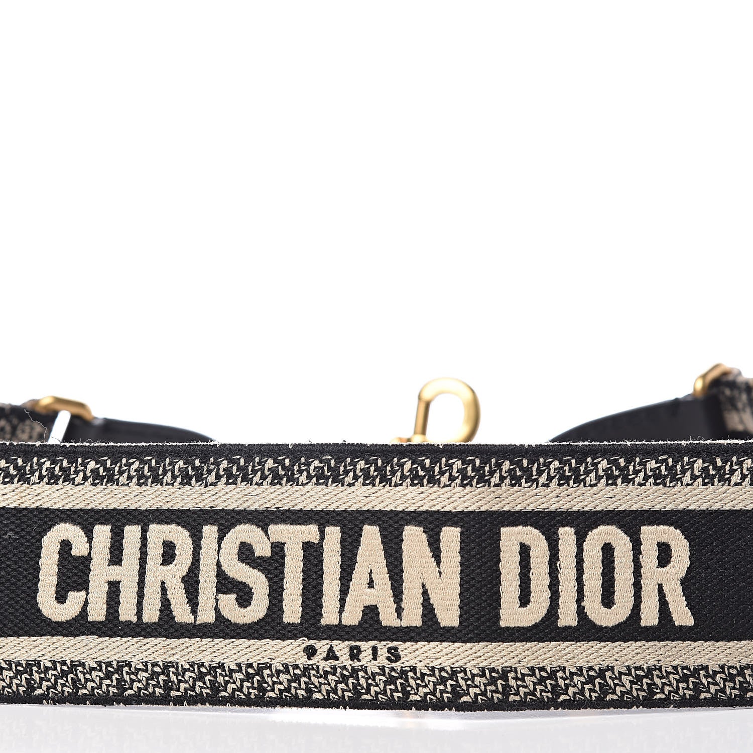 Christian Dior Canvas Embroidered Shoulder Strap Black 3 of 6