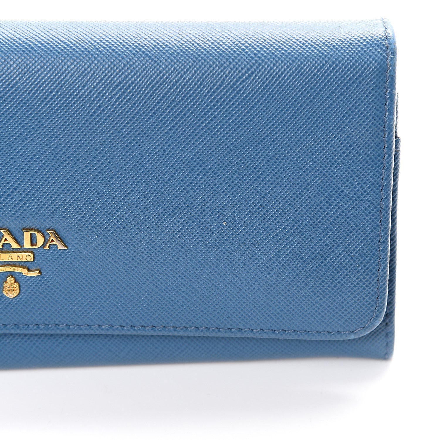 Prada Saffiano Metal Continental Flap Wallet Cobalto 9 of 11