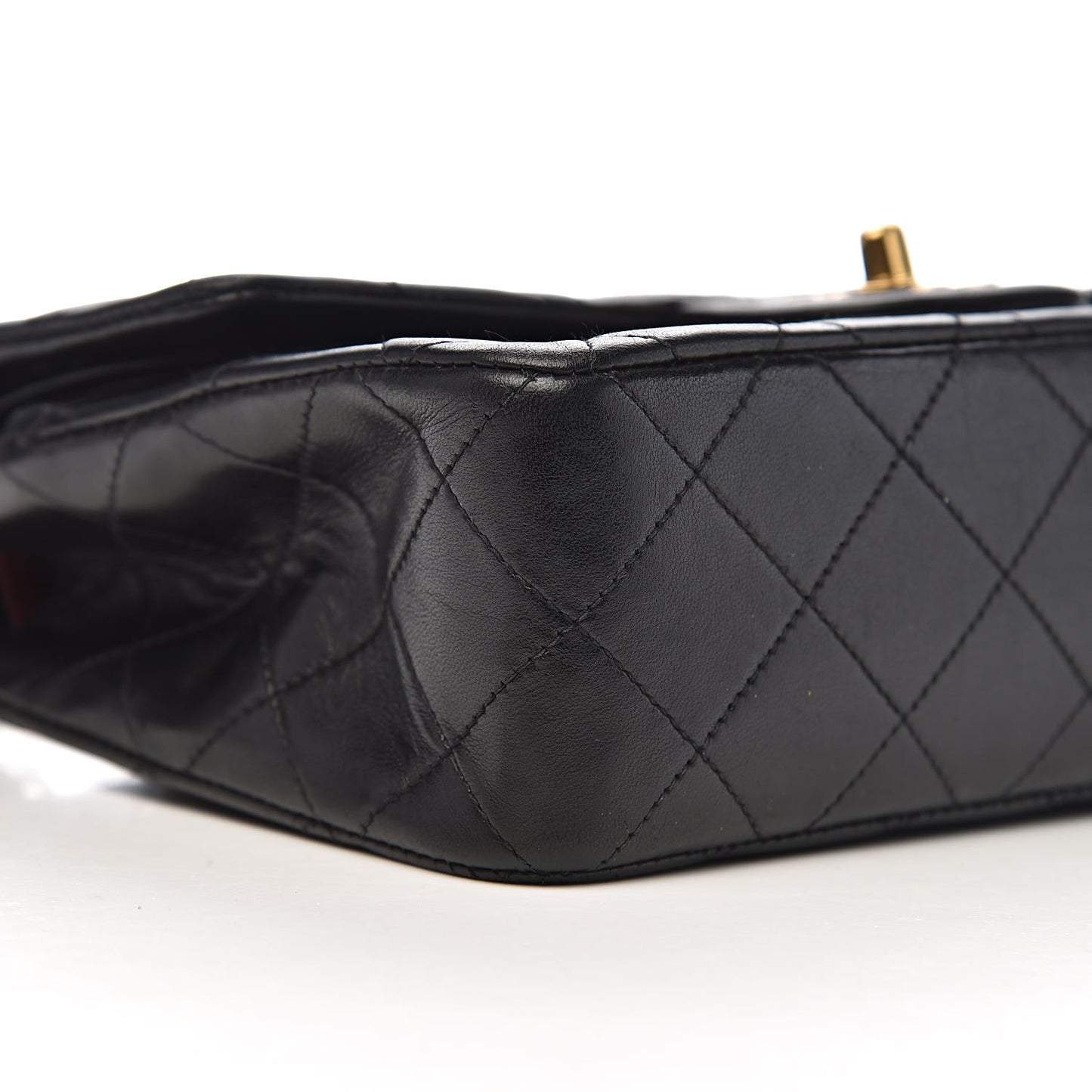 Lambskin Quilted Small Double Flap Black