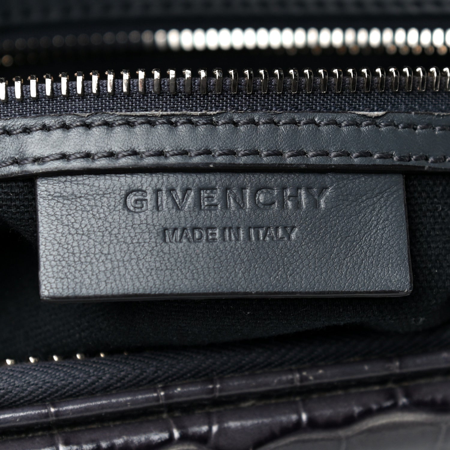 Givenchy Calfskin Crocodile Embossed Small Antigona Storm Grey 12 of 20