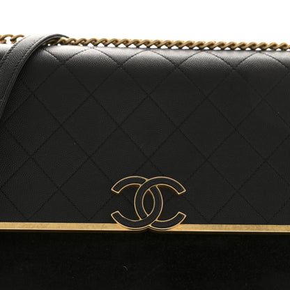 Chanel Caviar Suede Stitched Lady Coco Flap Black 8 of 12