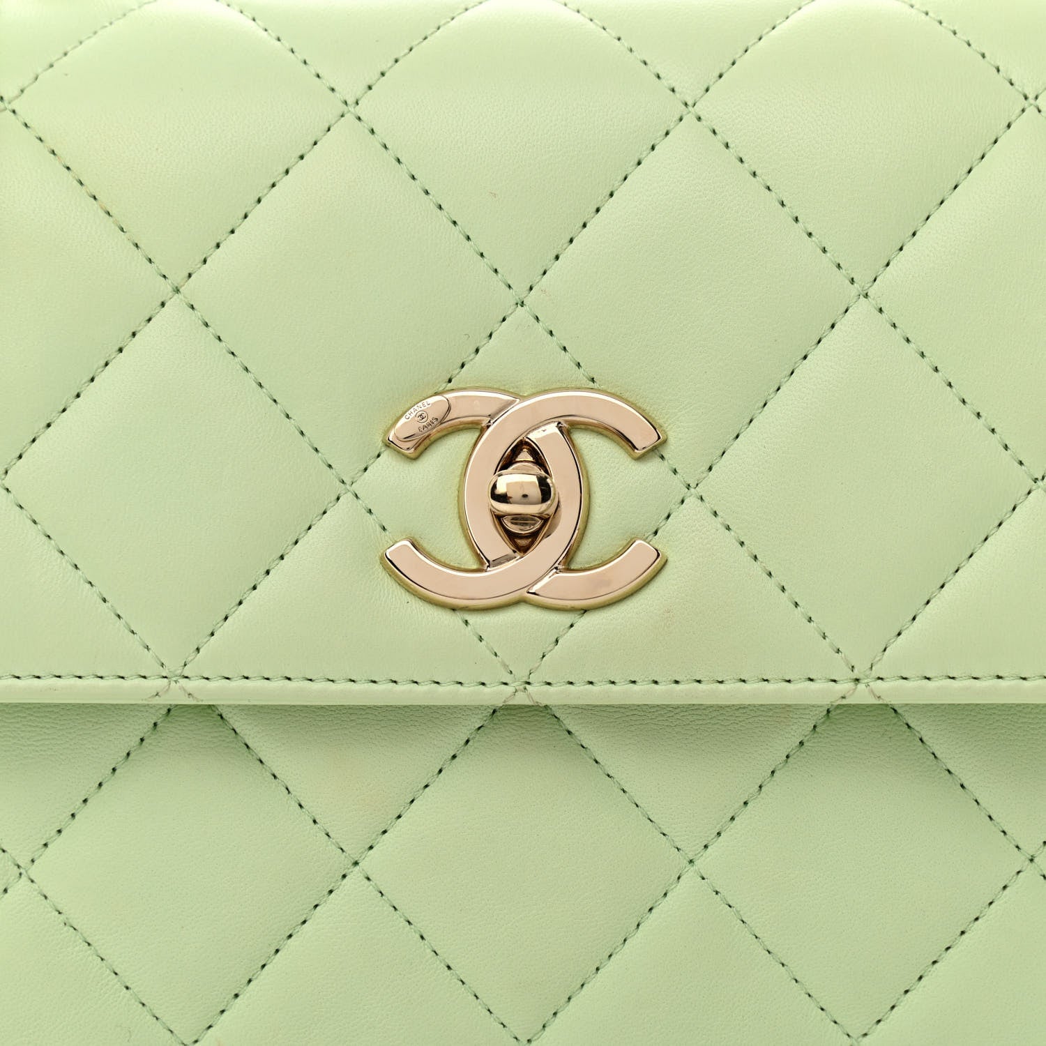 Chanel Lambskin Quilted Small Trendy CC Flap Dual Handle Bag Light Green 8 of 10