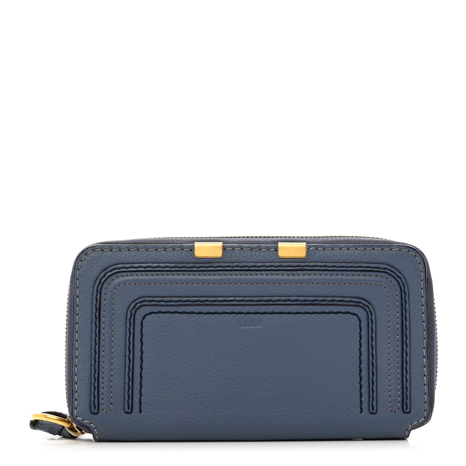 Chloe Grained Calfskin Marcie Long Zip Around Wallet Royal Navy 1 of 7