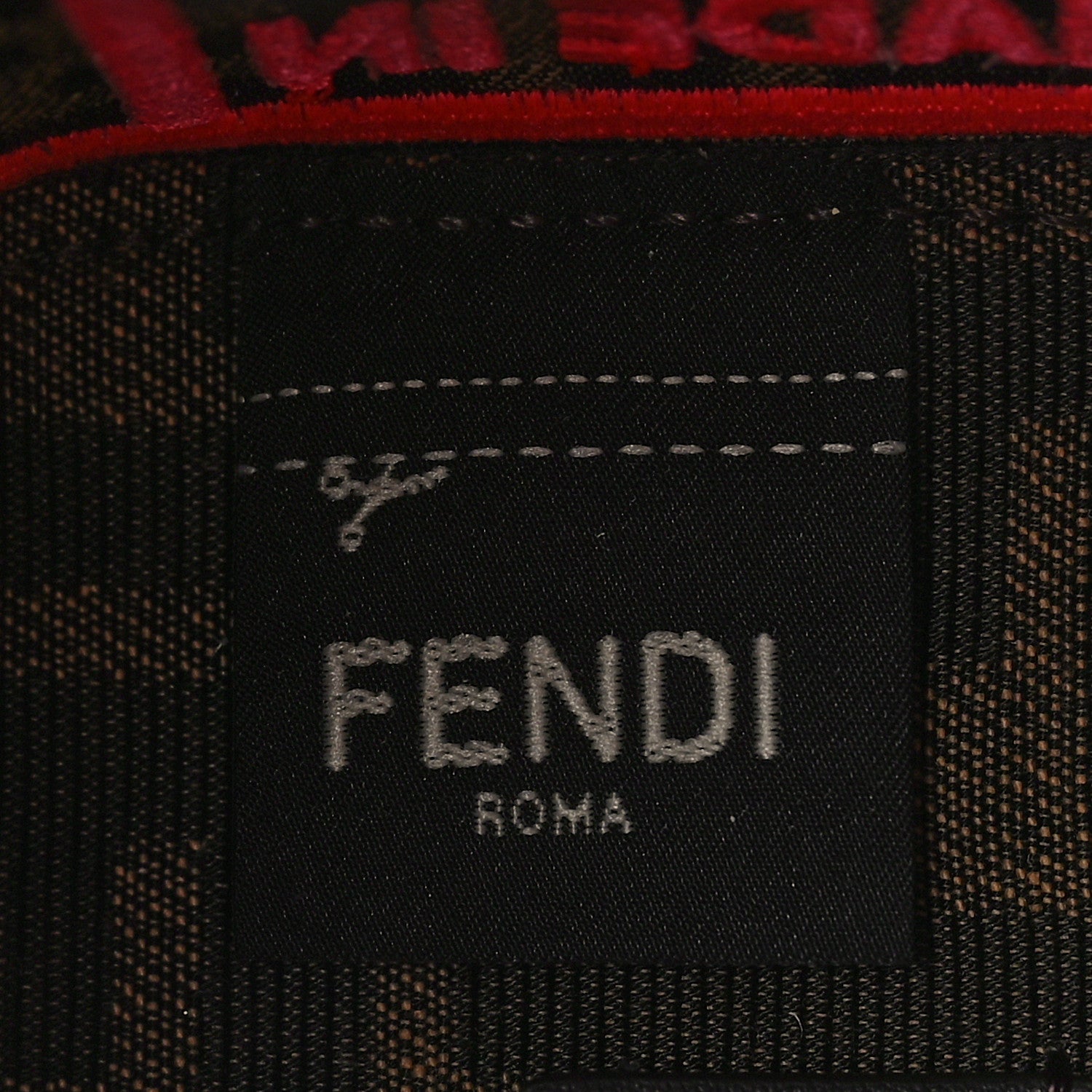 Fendi Fabric Jacquard Shiny Nappa FF 1974 Logo Threaded Edge Mini Mon Tresor Bucket Bag Tobacco Moro Fuxia Fluo 7 of 9