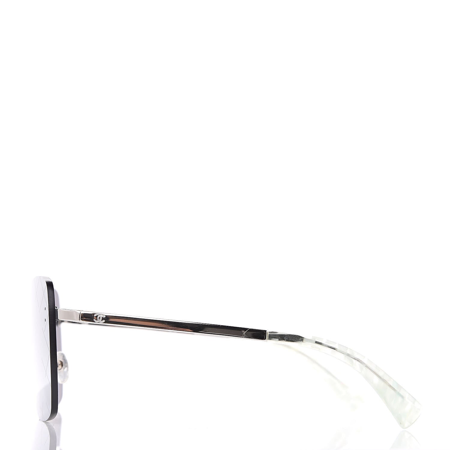 Chanel Shield Runway Sunglasses 4215 Silver Blue Mirror 2 of 7