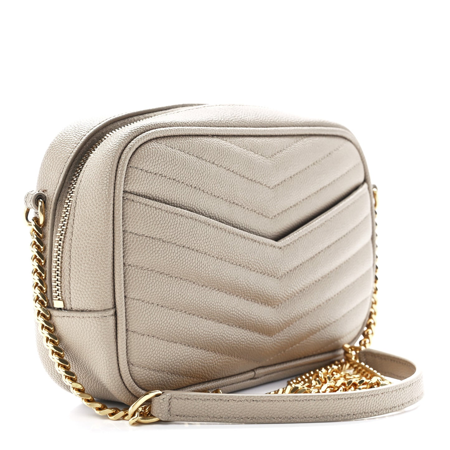Grain De Poudre Matelasse Monogram Mini Lou Camera Bag Dark Beige