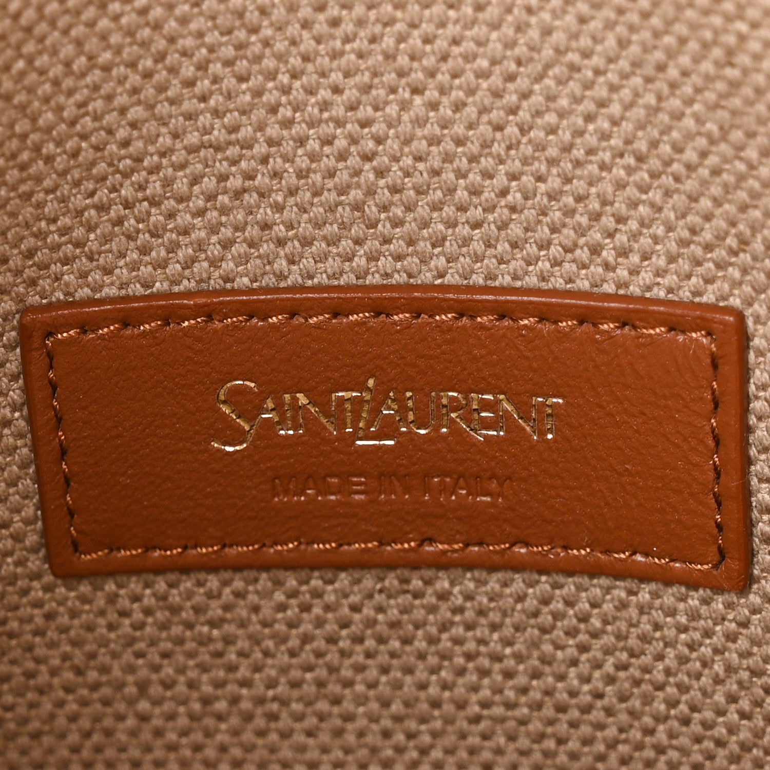 Saint Laurent Canvas Calfskin Small Bucket Bag  Desert Dust Brick 5 of 11