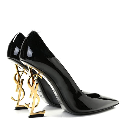 Saint Laurent Patent Opyum 110 Pumps 38.5 Black Gold 4 of 11
