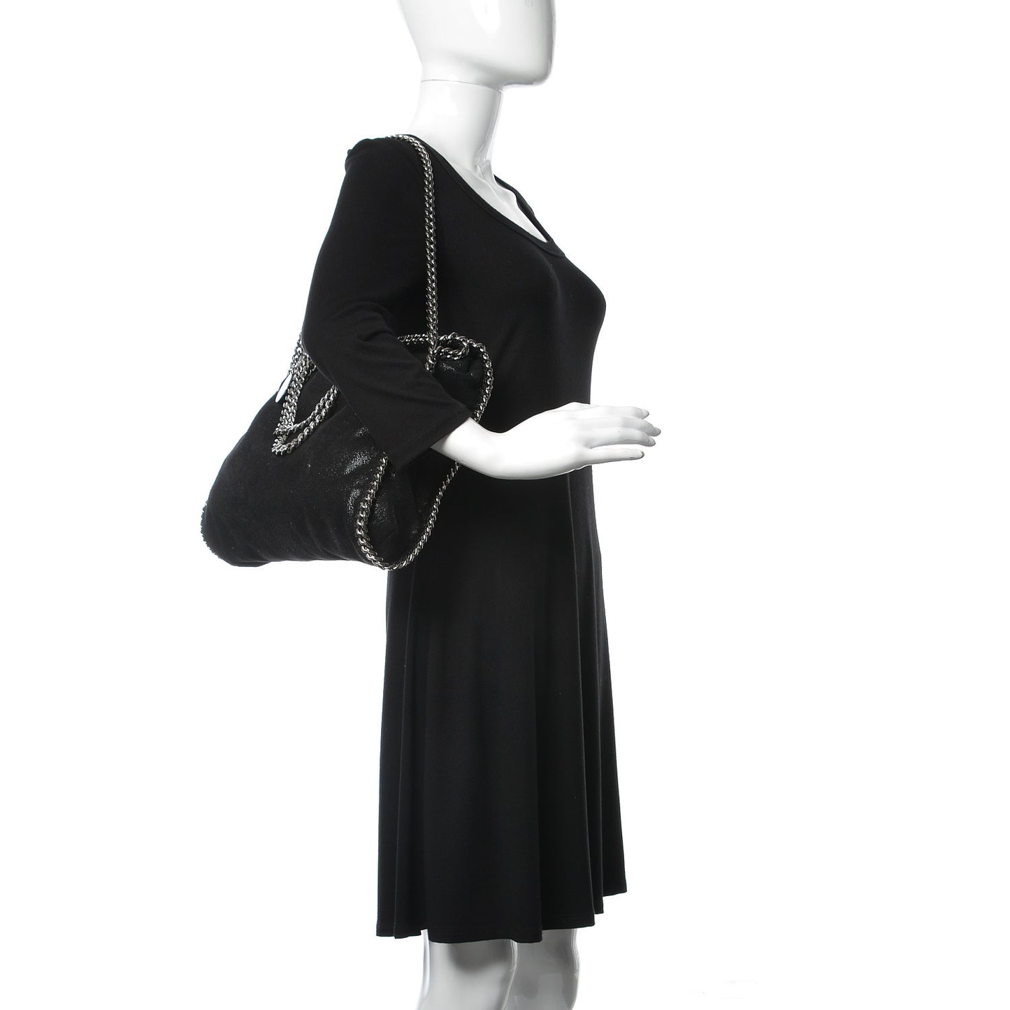 Shaggy Deer Falabella Fold Over Tote Black