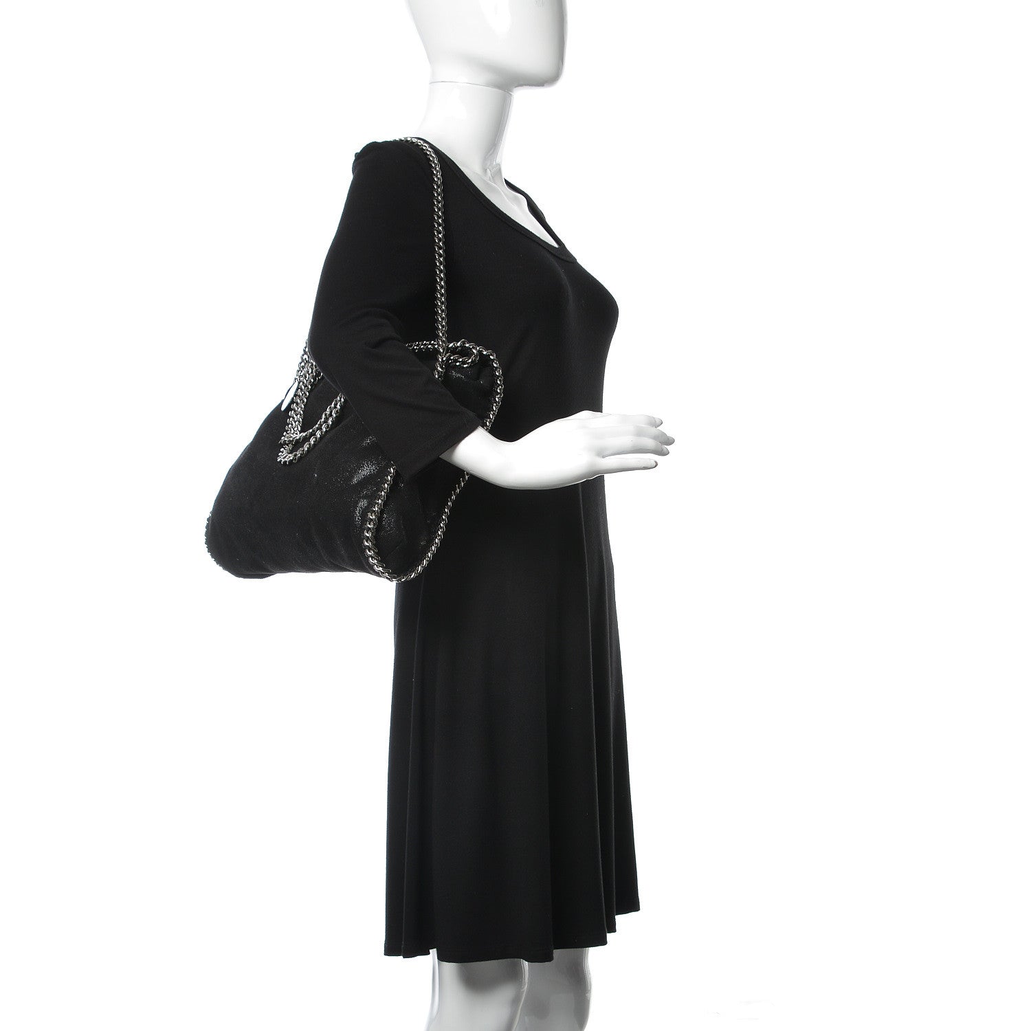 Stella McCartney Shaggy Deer Falabella Fold Over Tote Black 2 of 8