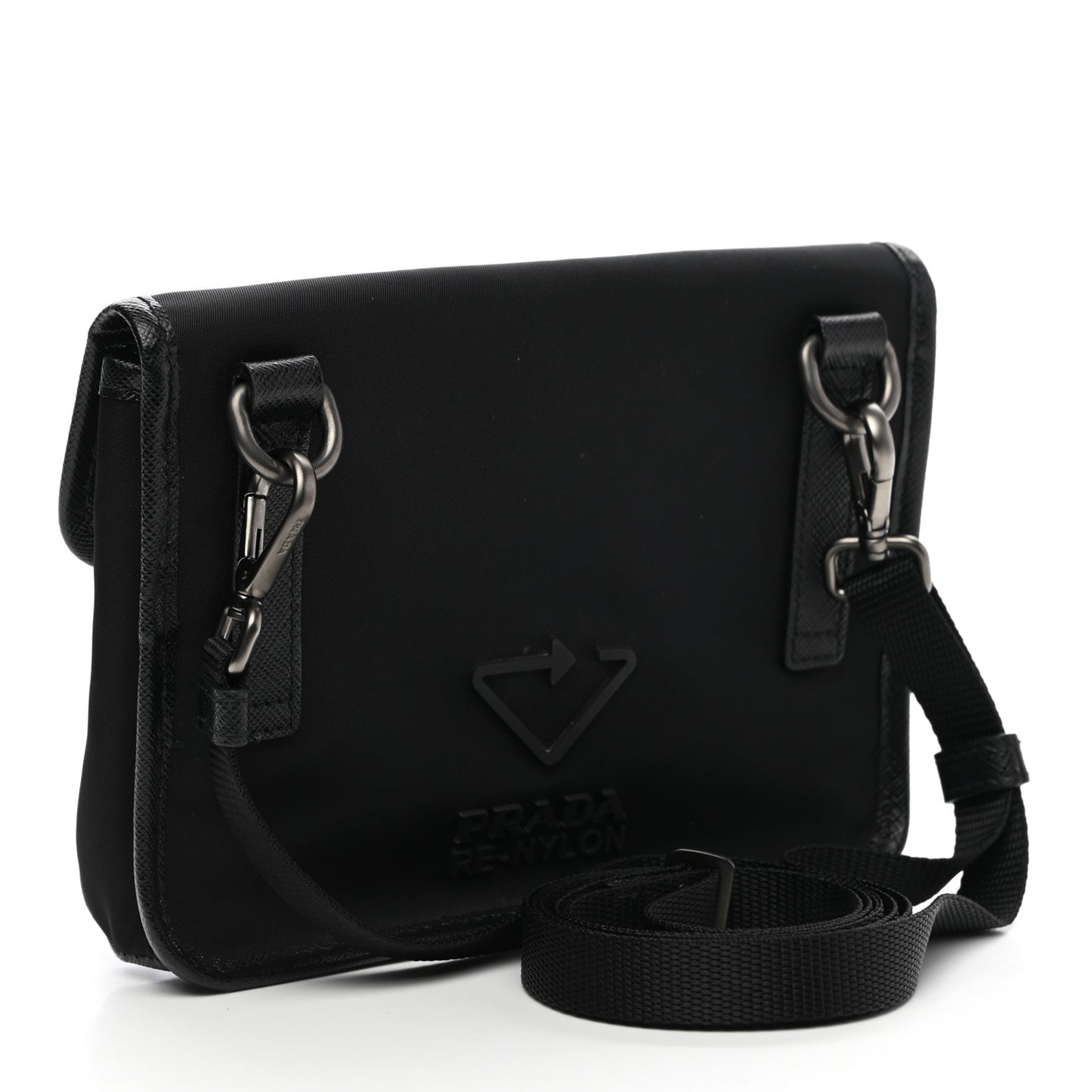 Re-Nylon Saffiano Smartphone Case Crossbody Black