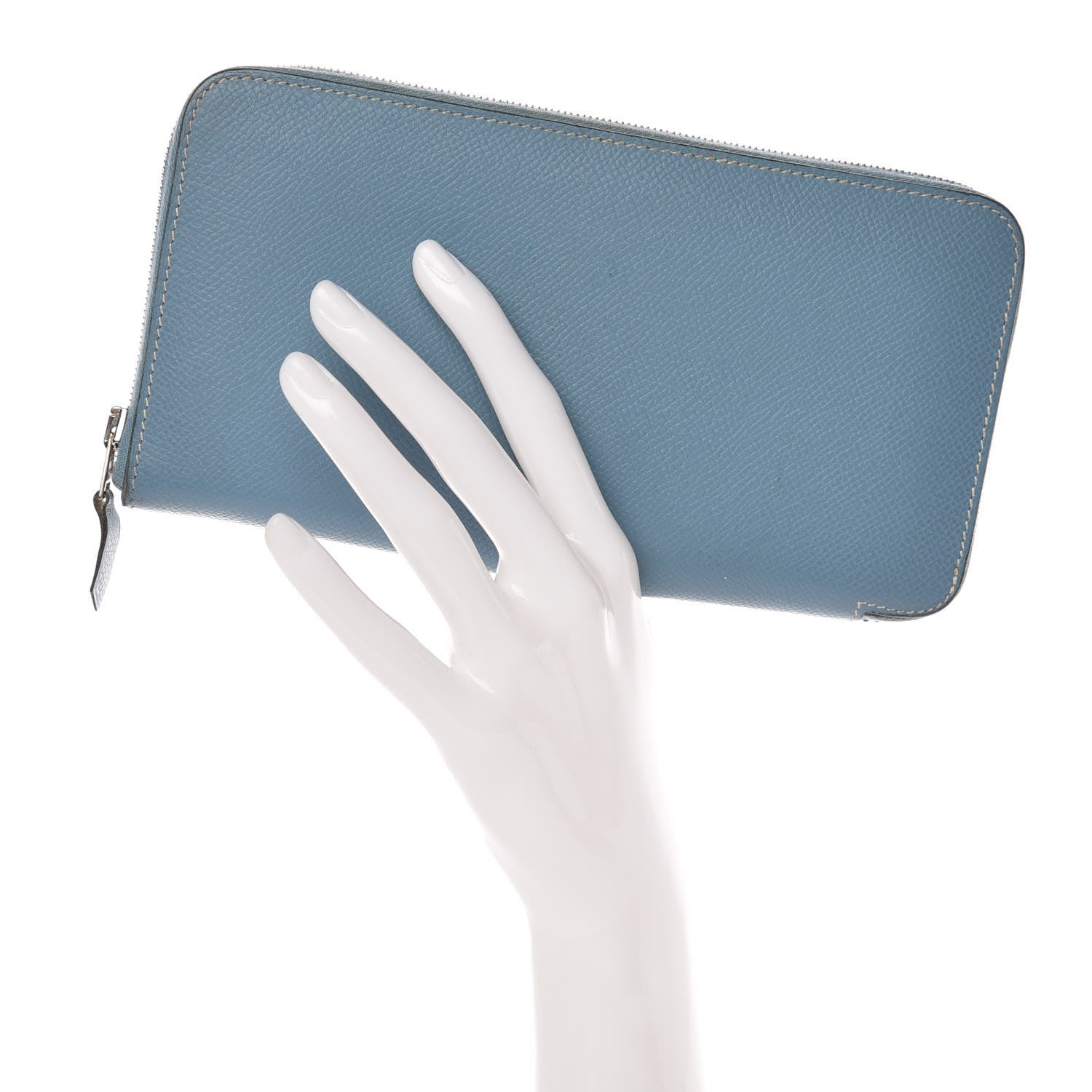 Hermes Epsom Azap Wallet Blue Jean 2 of 8
