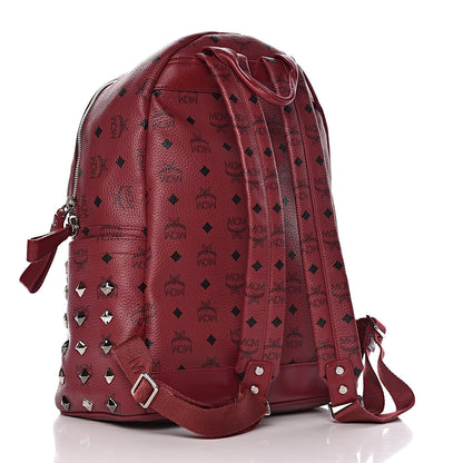 MCM Visetos Studded Medium Stark Backpack Scooter Red 3 of 13