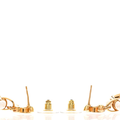 Chanel Resin Heart CC Drop Earrings White Red Gold 4 of 4