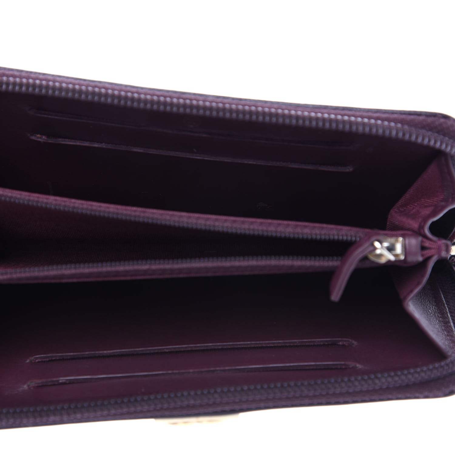 Chanel Caviar Quilted Small Boy Zip Around Wallet Dark Purple 5 of 8