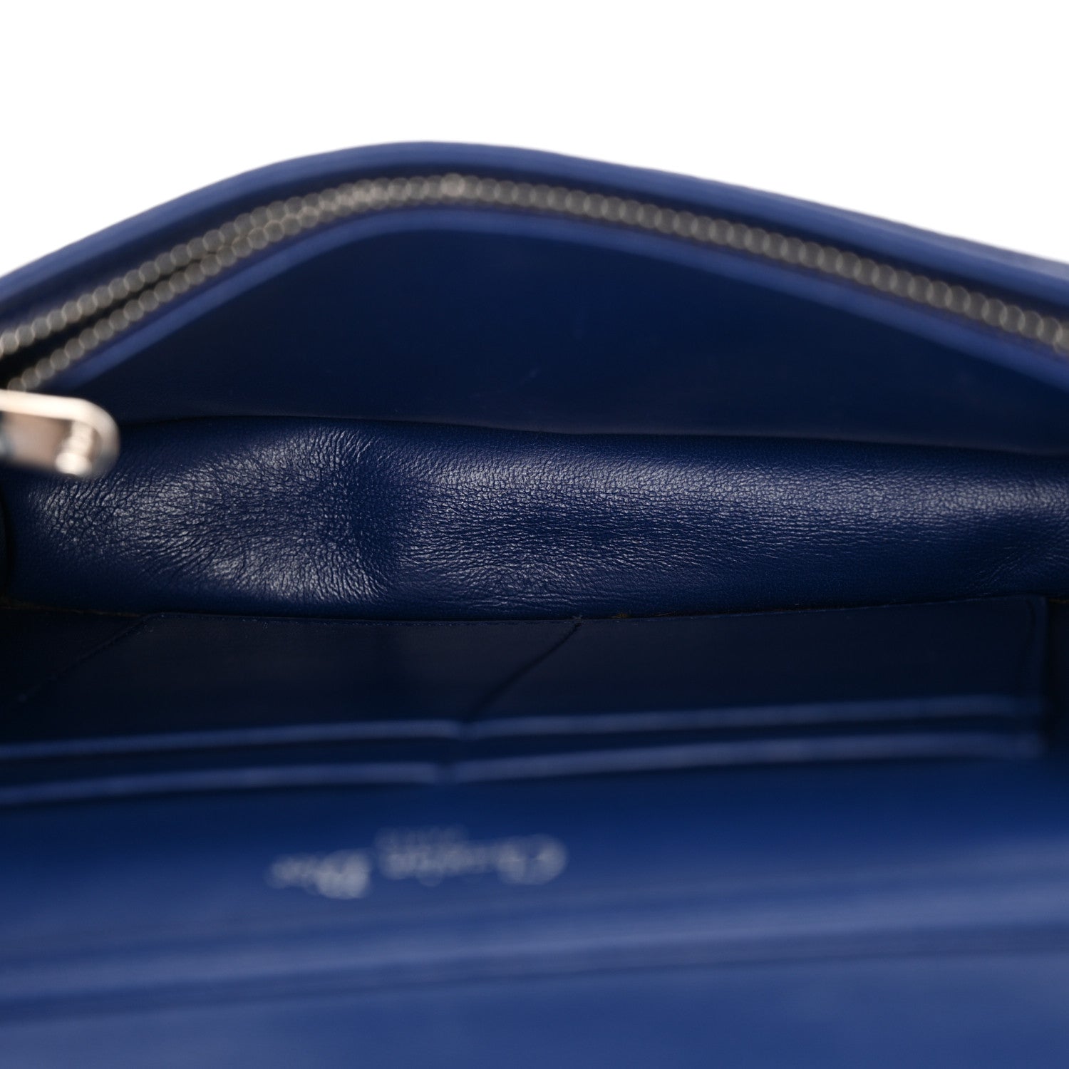 Christian Dior Grained Calfskin Diorama Wallet on Chain Pouch Blue 5 of 13