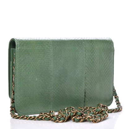 Chanel Python Wallet on Chain WOC Green 3 of 10