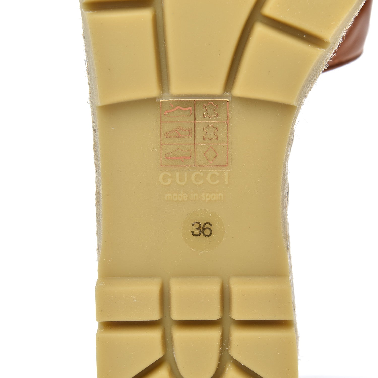 Gucci Nappa Matelasse GG Marmont Platform Espadrille Slide Sandals 36 Cognac 7 of 13