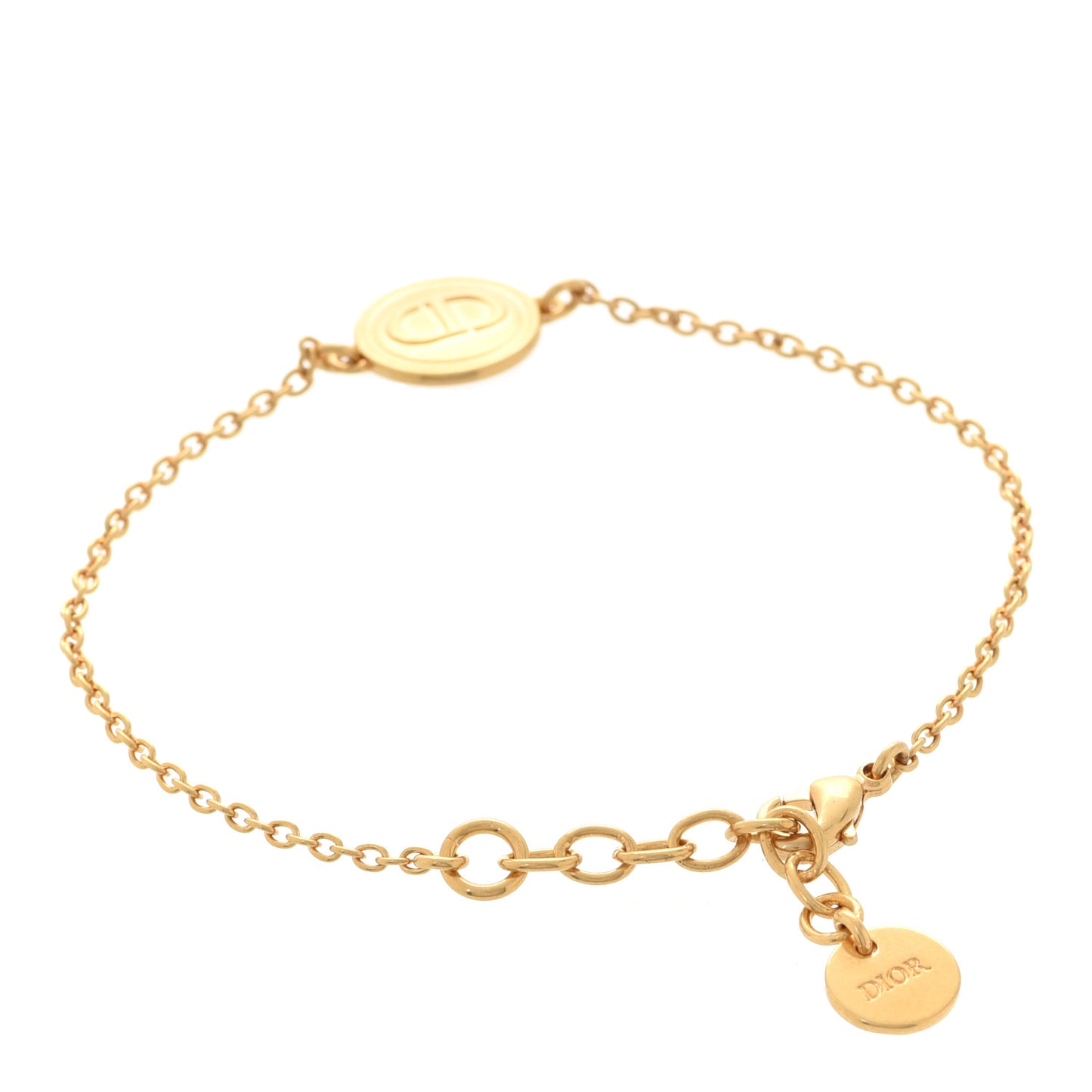 Metal CD Chain Bracelet Gold