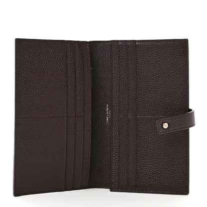 Saint Laurent Grained Calfskin Souple Thin Wallet Amaranto 6 of 9