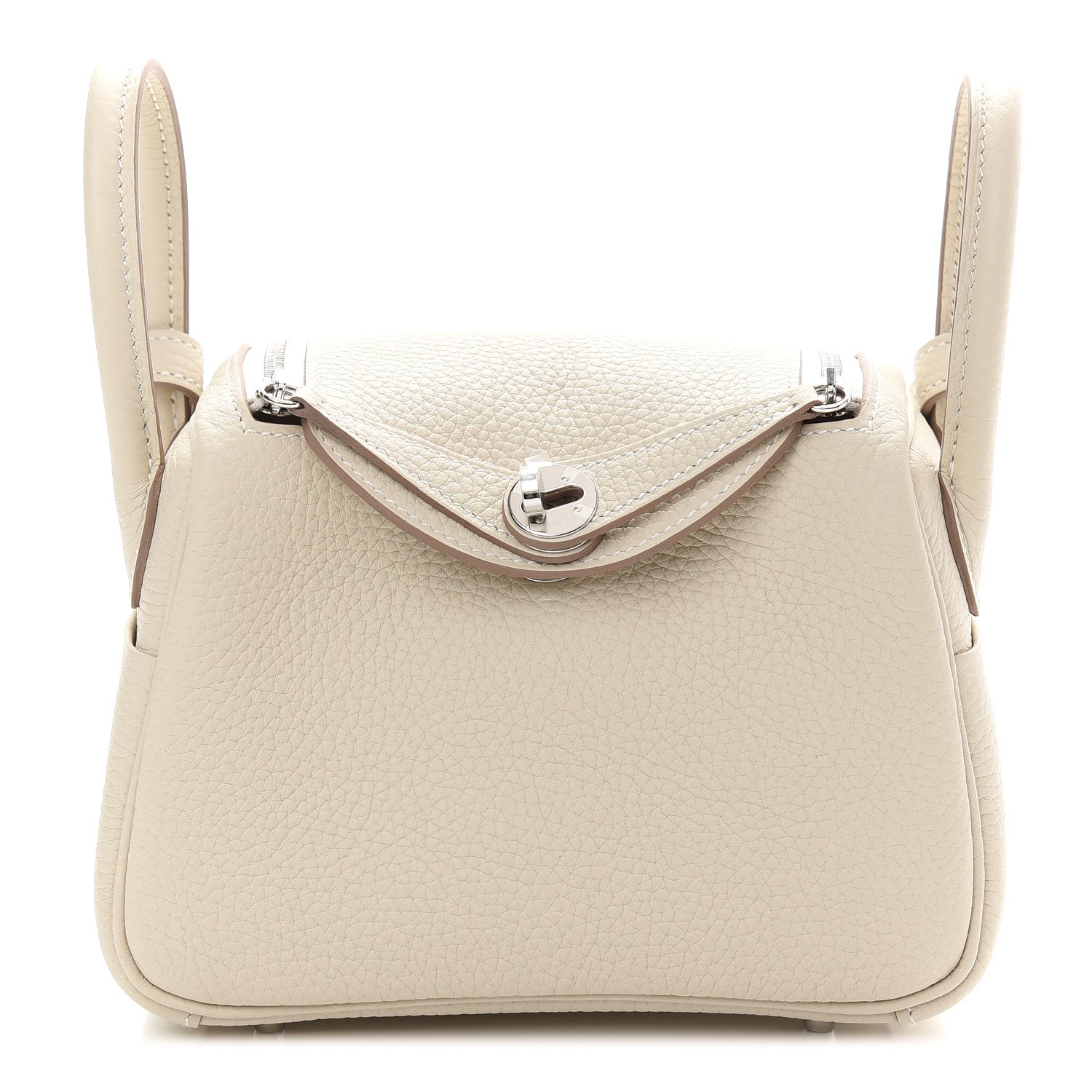 Hermes Taurillon Clemence Mini Lindy 20 Craie 1 of 8