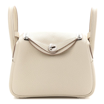 Hermes Taurillon Clemence Mini Lindy 20 Craie 1 of 8