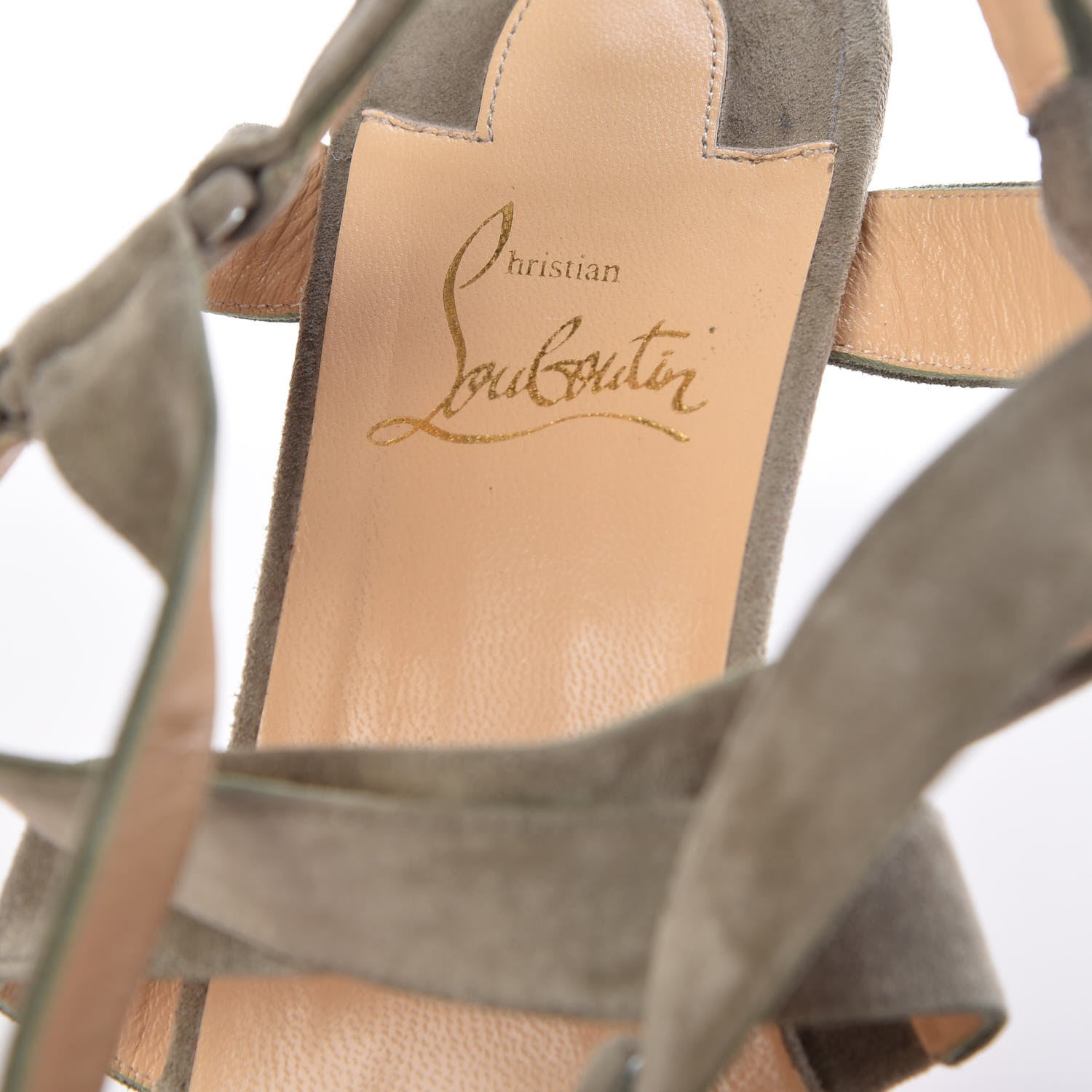 Christian Louboutin Veau Velours Corsini Platform 100 Sandals 40.5 Argile 9 of 12