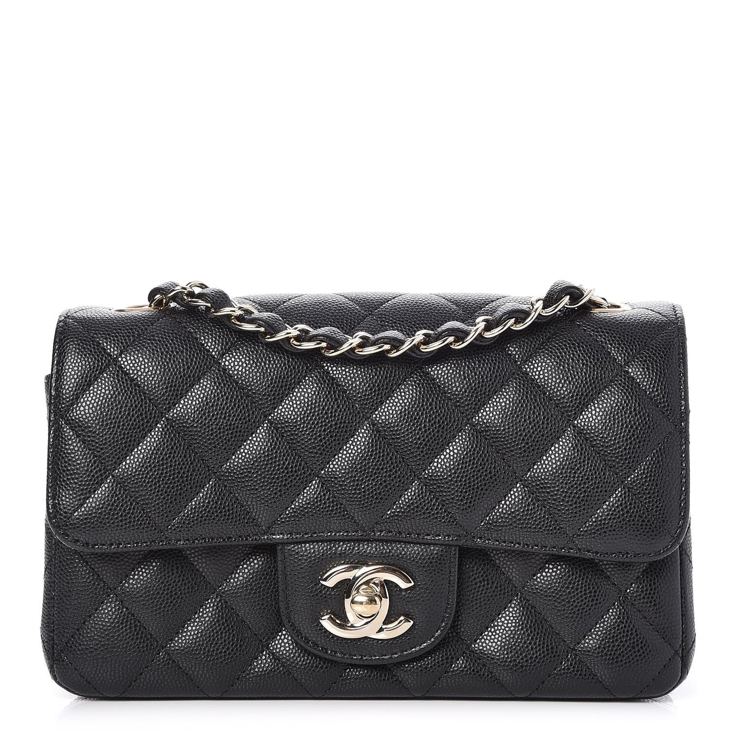 Caviar Quilted Mini Rectangular Flap Black