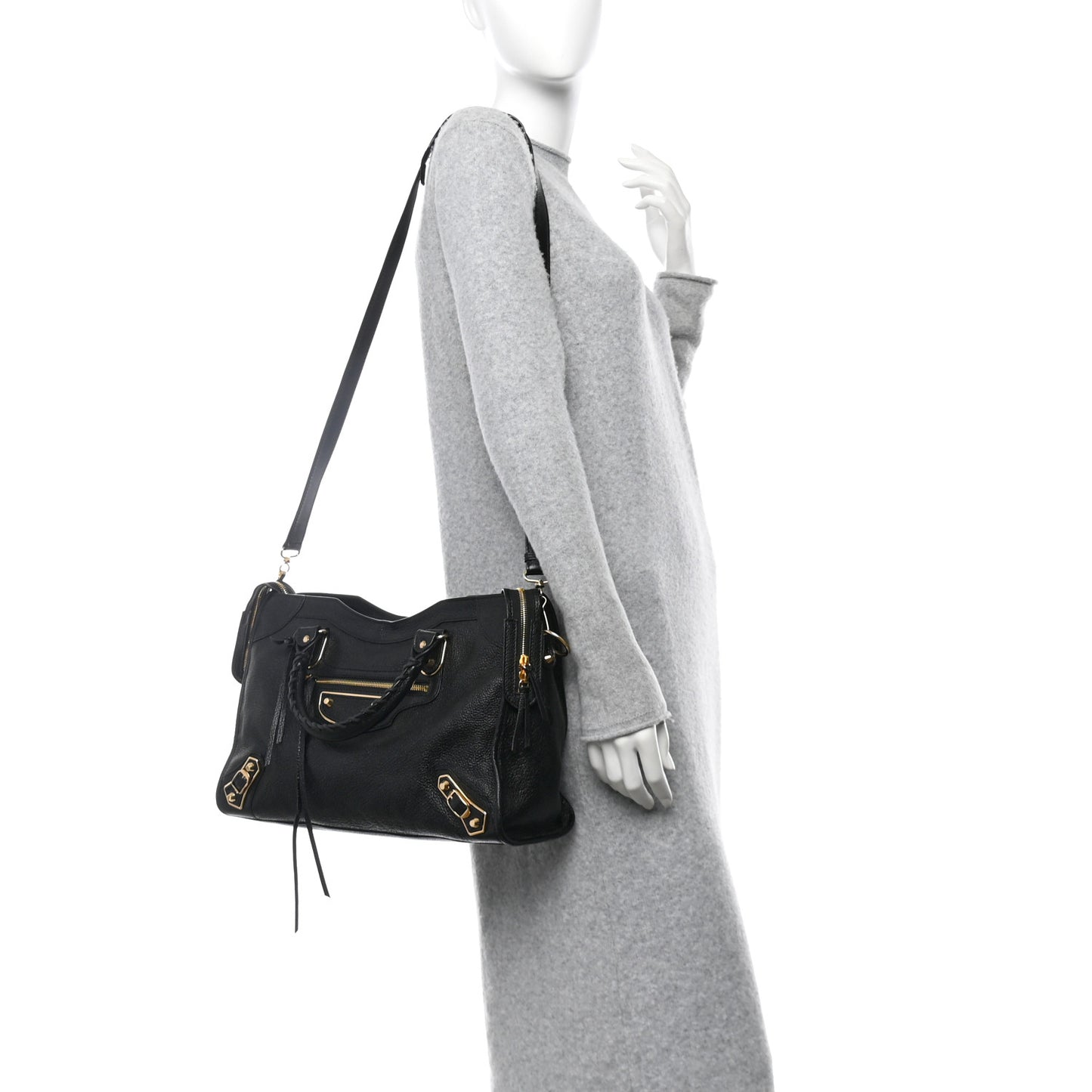 Chevre Gold Metallic Edge Hardware City Black