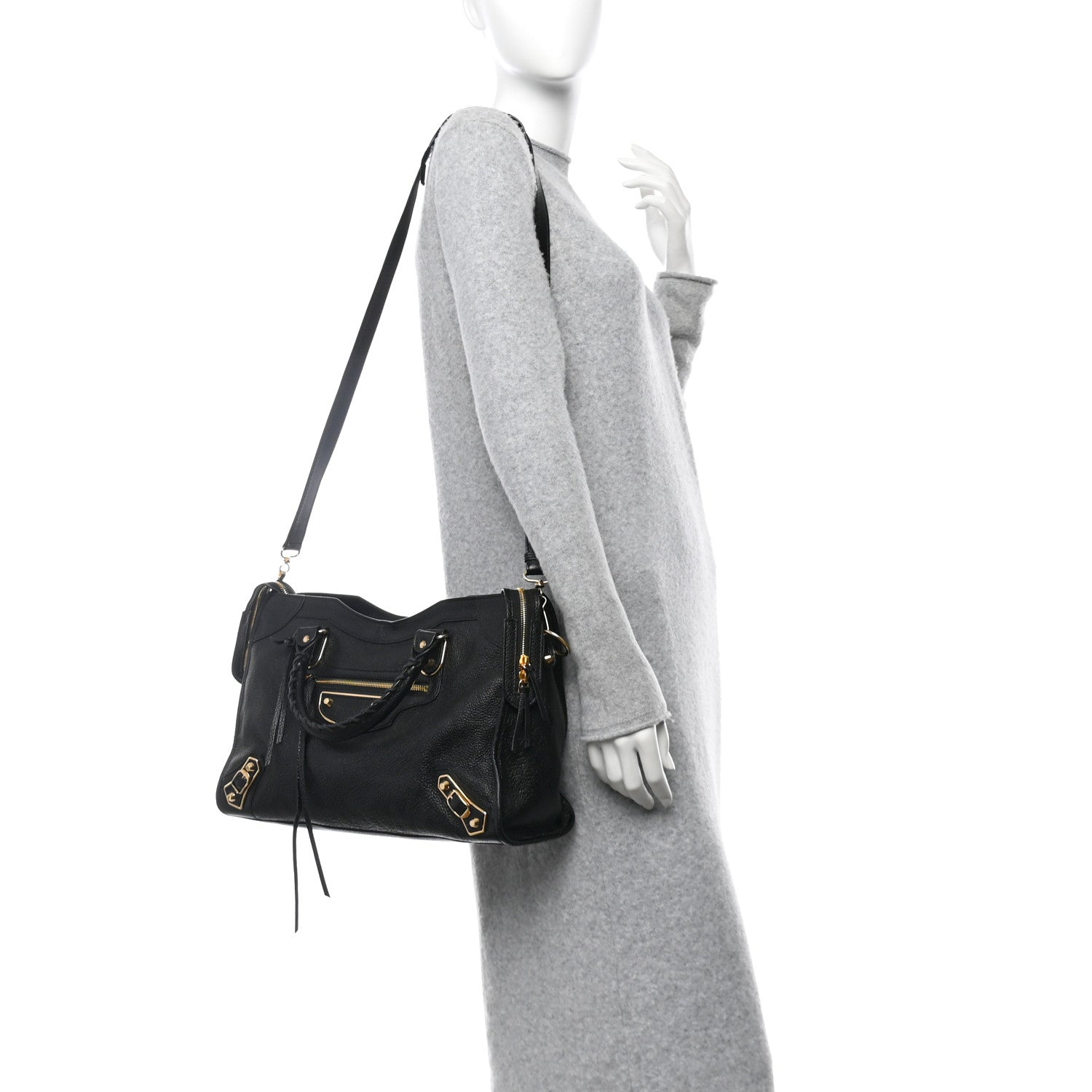 Balenciaga Chevre Gold Metallic Edge Hardware City Black 2 of 10