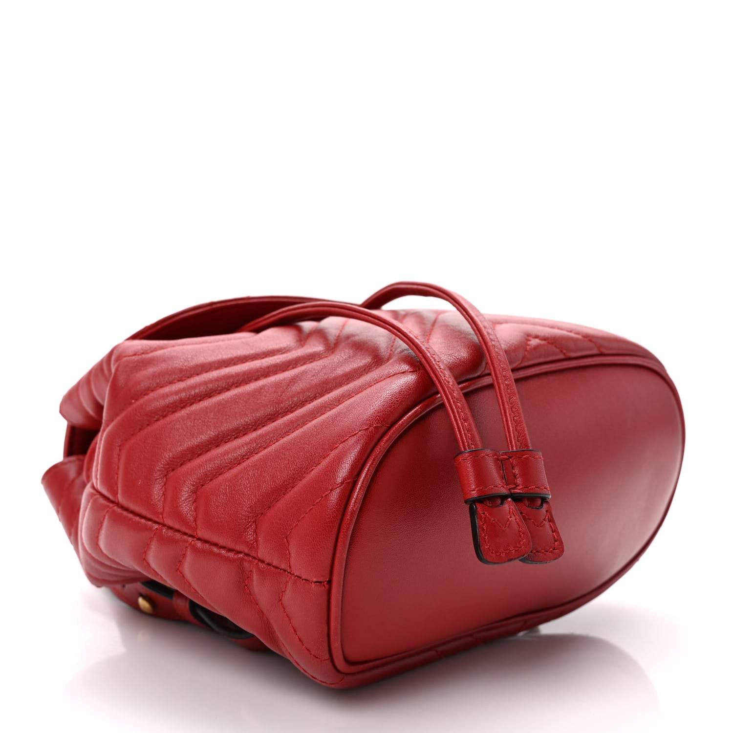 Gucci Calfskin Matelasse GG Marmont Flap Backpack Hibiscus Red 4 of 9