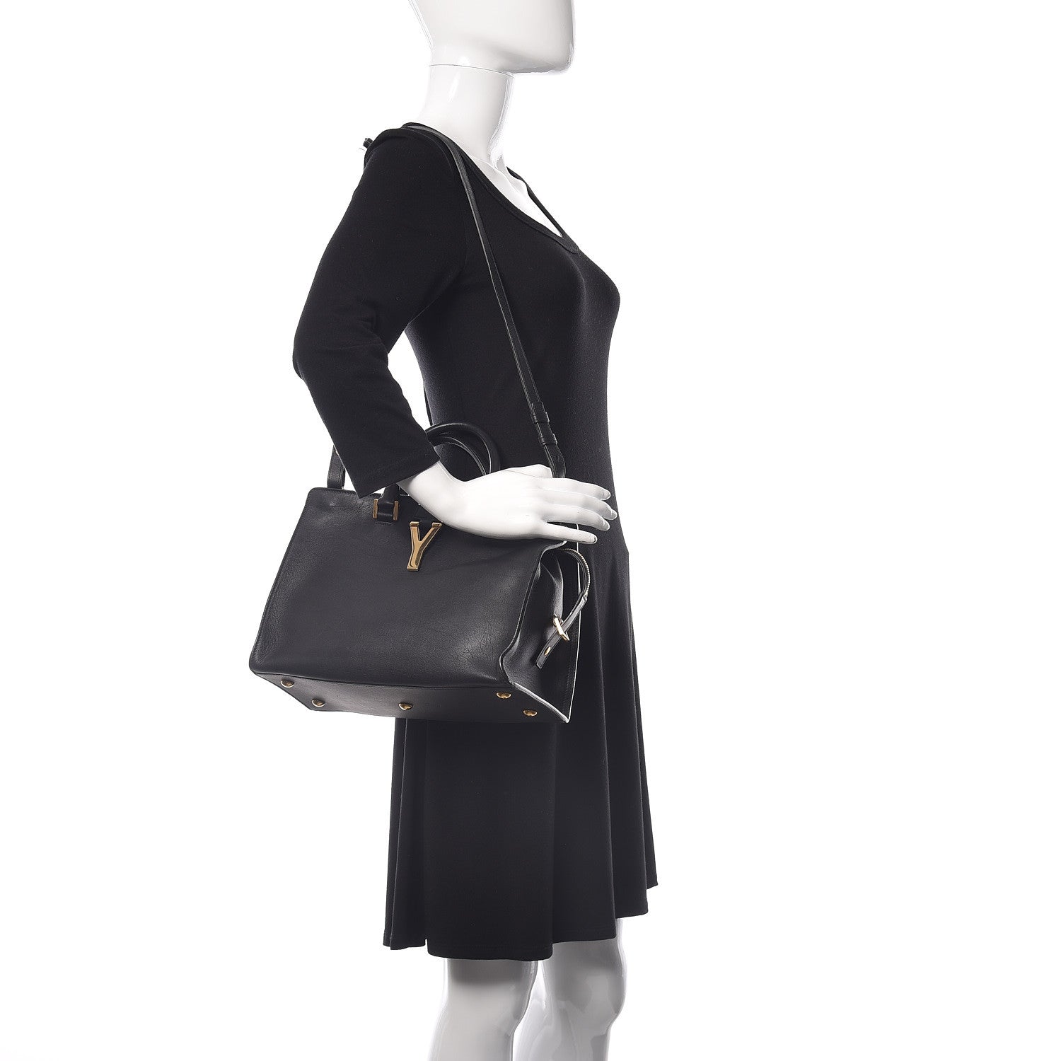 Saint Laurent Calfskin Small Classic Y Cabas Black 2 of 11