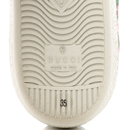 Gucci GG Supreme Monogram Flora Web Womens Ace Sneakers 35 Beige Multicolor Rosso 7 of 9