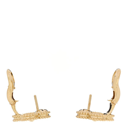 Van Cleef & Arpels 18K Yellow Gold Vintage Alhambra Earrings 3 of 5