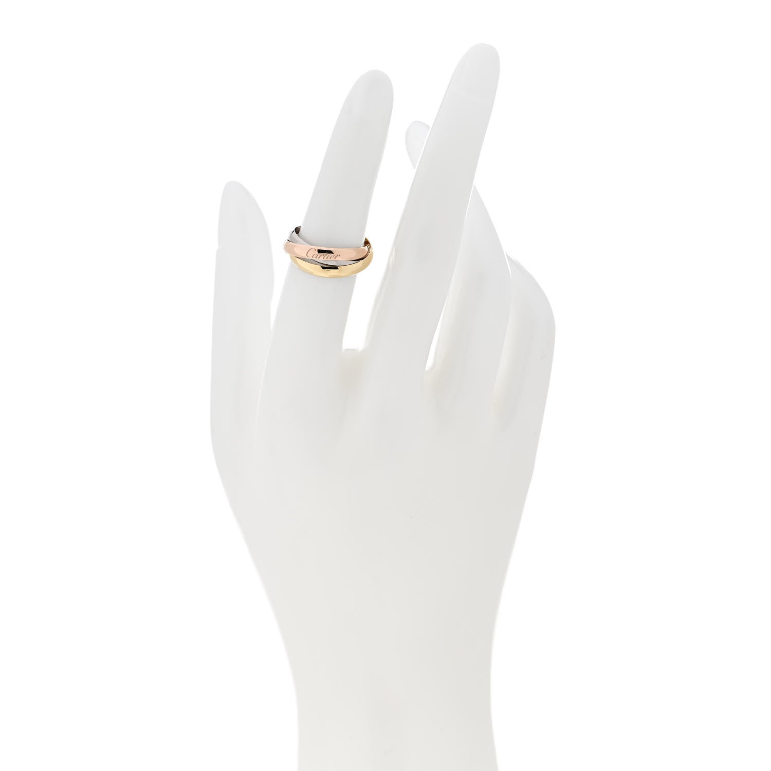 Cartier 18K Pink Yellow White Gold Small Trinity Ring 50 5.25 2 of 5