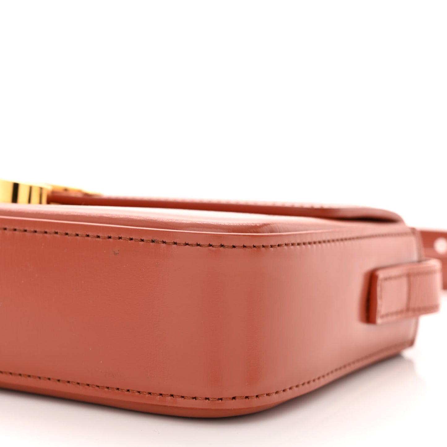 Shiny Calfskin Triomphe Shoulder Bag Terracotta